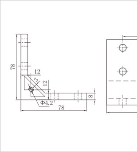 雙槽鋁型材強力角件二維圖 雙槽鋁型材強力角件二維圖