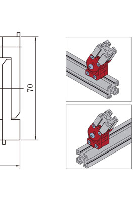 鋁型材活動鉸鏈安裝示意圖