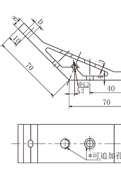 4545規格鋁型材135度角件物理參數1