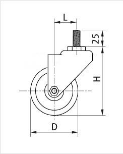 螺桿腳輪側面圖