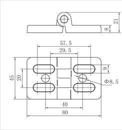 可調節合頁二維圖
